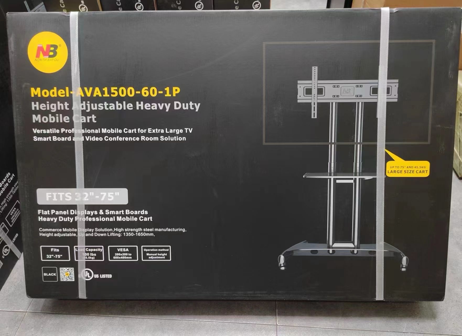 NB AVA1500-60-1P（合37-75吋)  移動電視架 通用架 會議電視架（合小米電視用 限時特價）