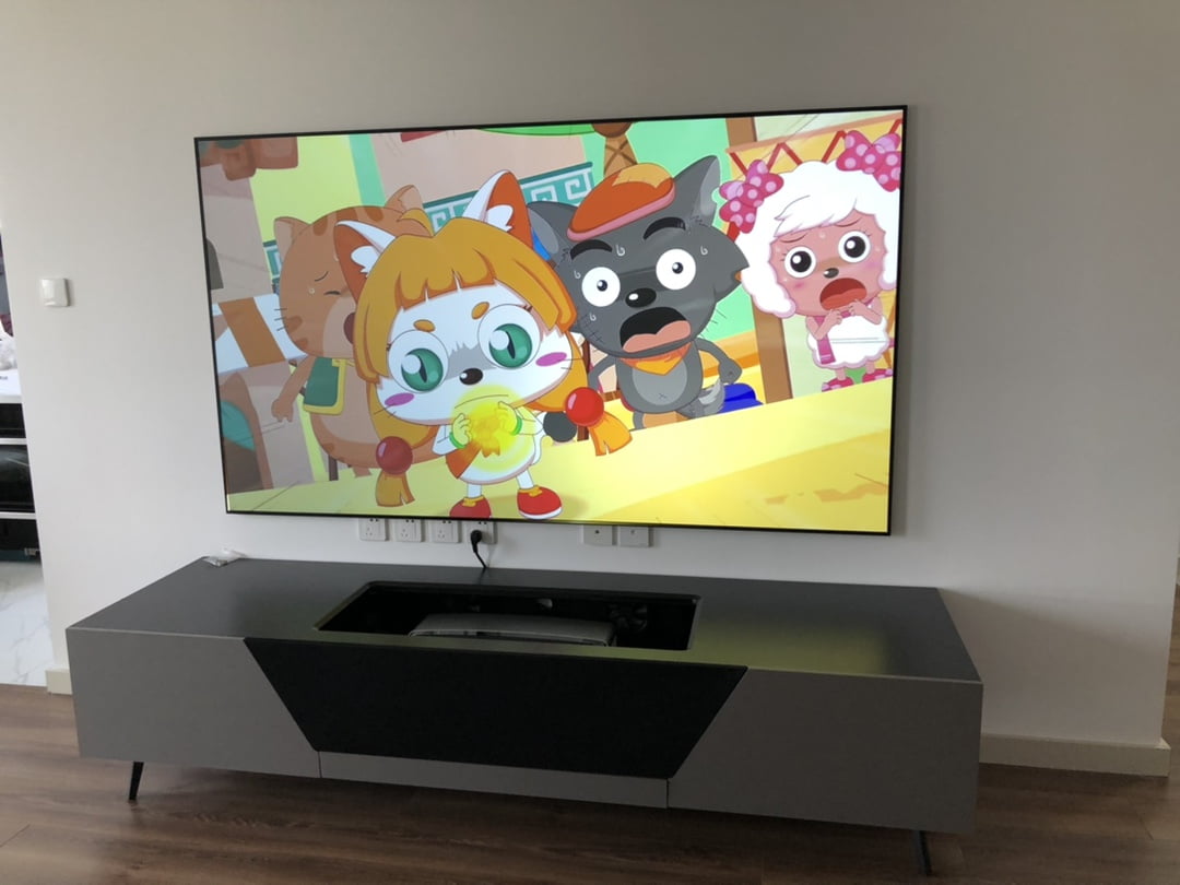 激光電視機櫃 智能伸縮開合 電動激光投影機 短焦投影機櫃 實物展示