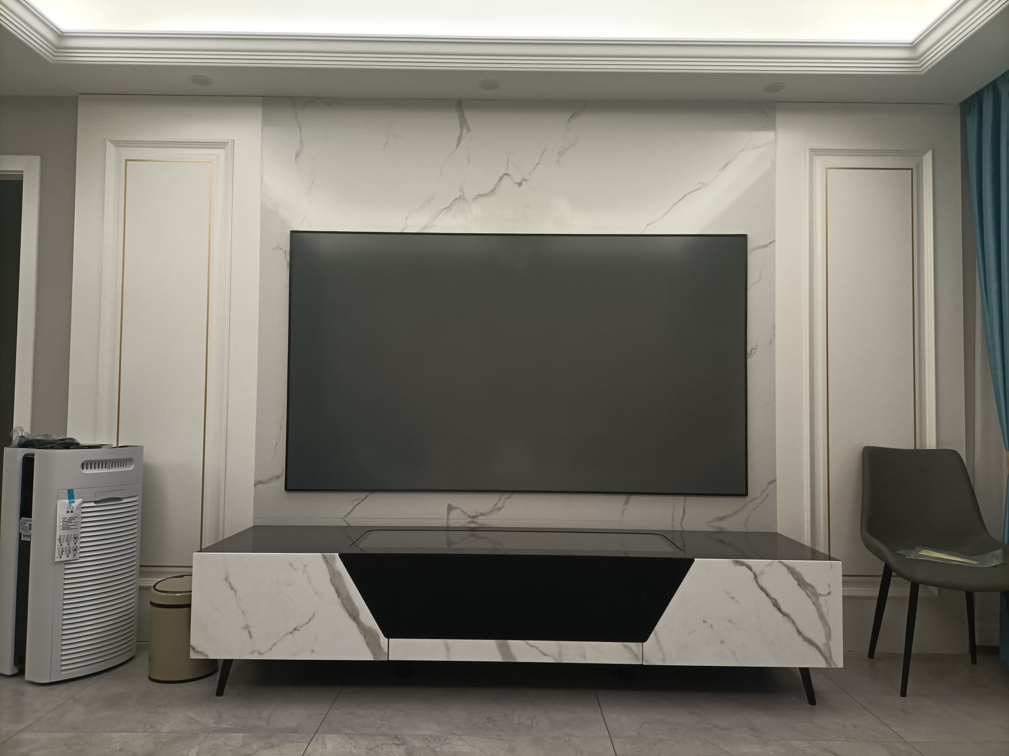 激光電視機櫃 智能伸縮開合 電動激光投影機 短焦投影機櫃 實物展示