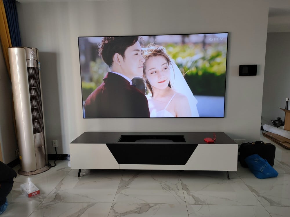 激光電視機櫃 智能伸縮開合 電動激光投影機 短焦投影機櫃 實物展示